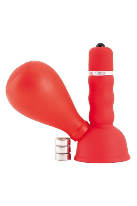 вибромассажер для сосков black & red by toyfa с грушей, abs пластик, красный, 8,2 см в Краснодаре