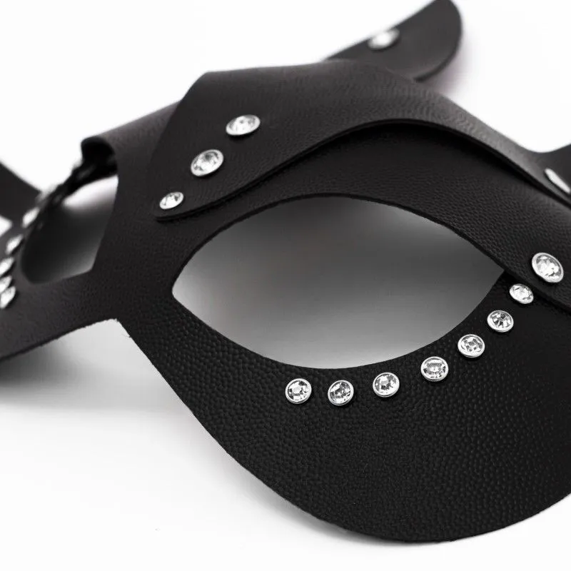 маска кошки со стразами pinkrabbit , чёрная в Краснодаре