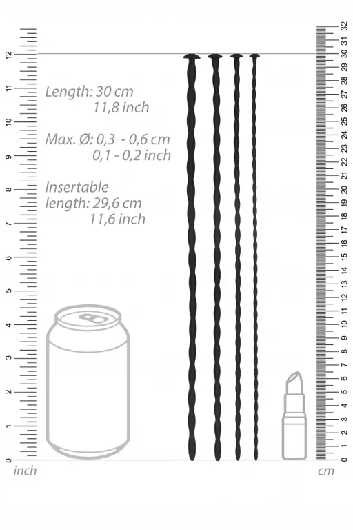 набор из четырех стимуляторов уретры (струн) spiral screw plug set в Краснодаре