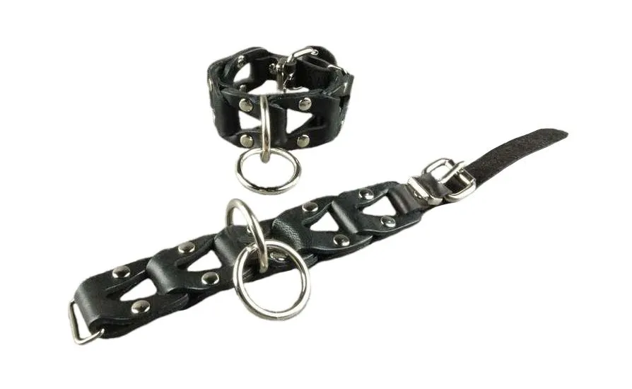 наножники beastly из кожаных звеньев, черные в Краснодаре