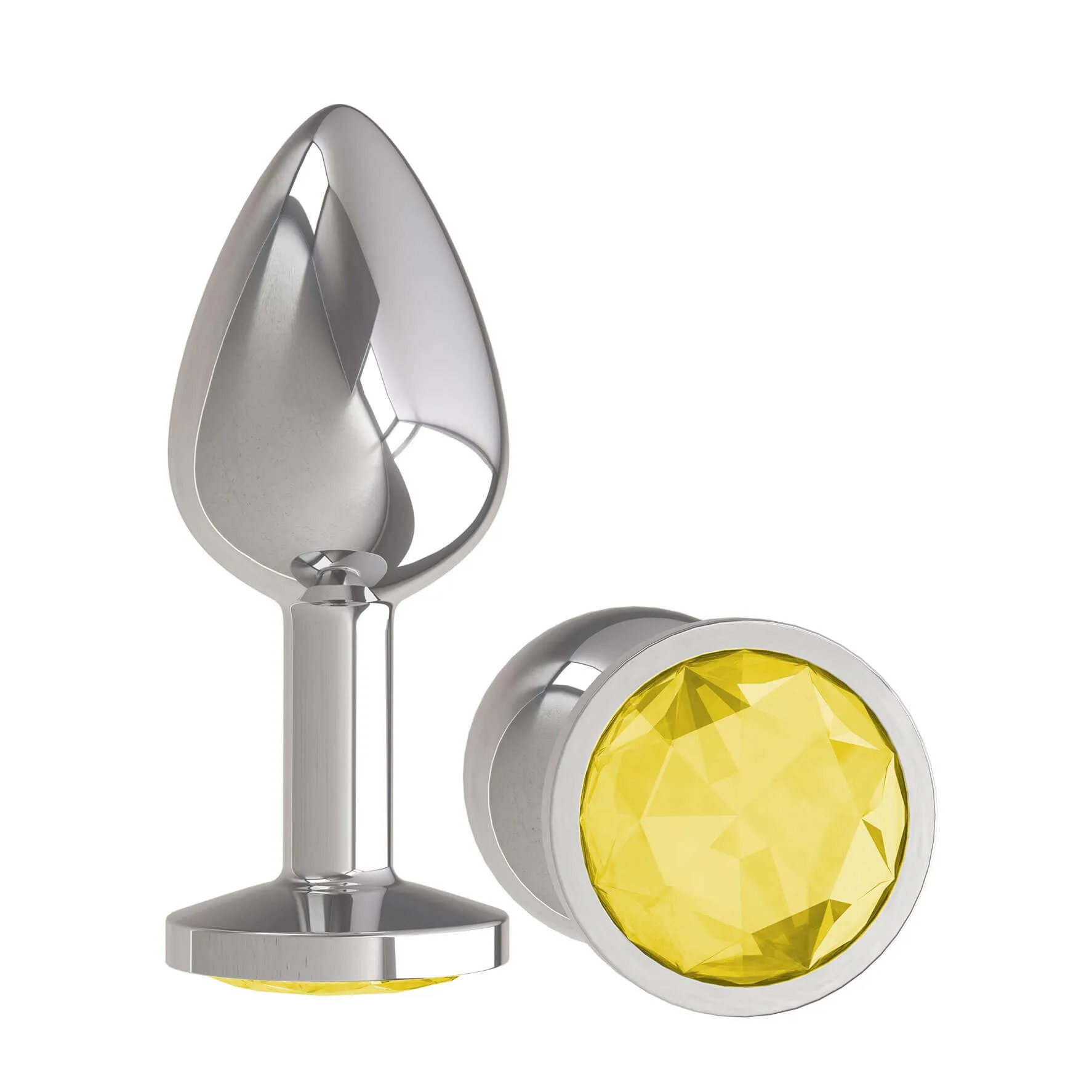 анальная пробка dжага dжага silver с желтым кристаллом в Краснодаре