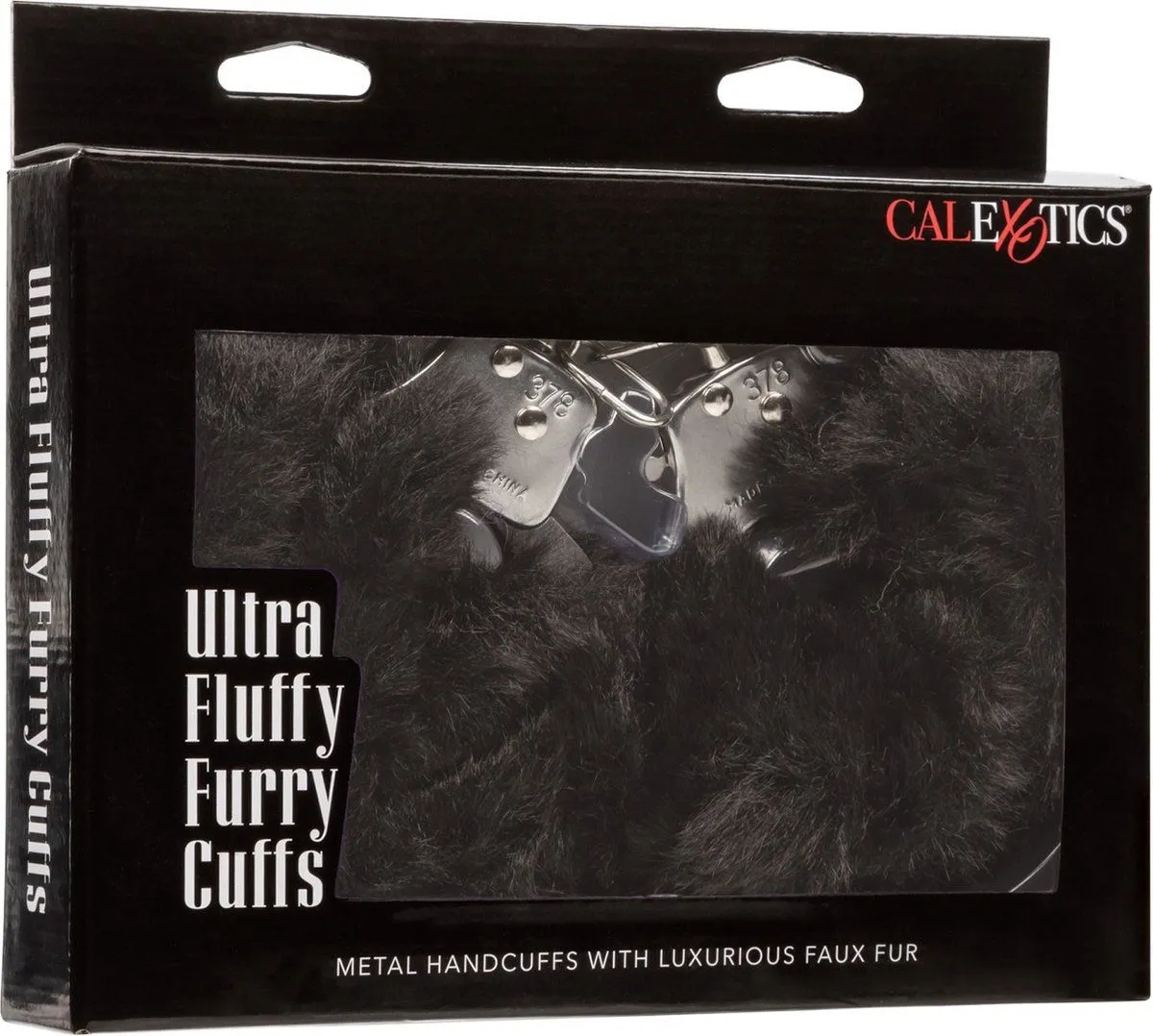 металлические наручники с искусственным мехом ultra fluffy furry cuffs, черные в Краснодаре