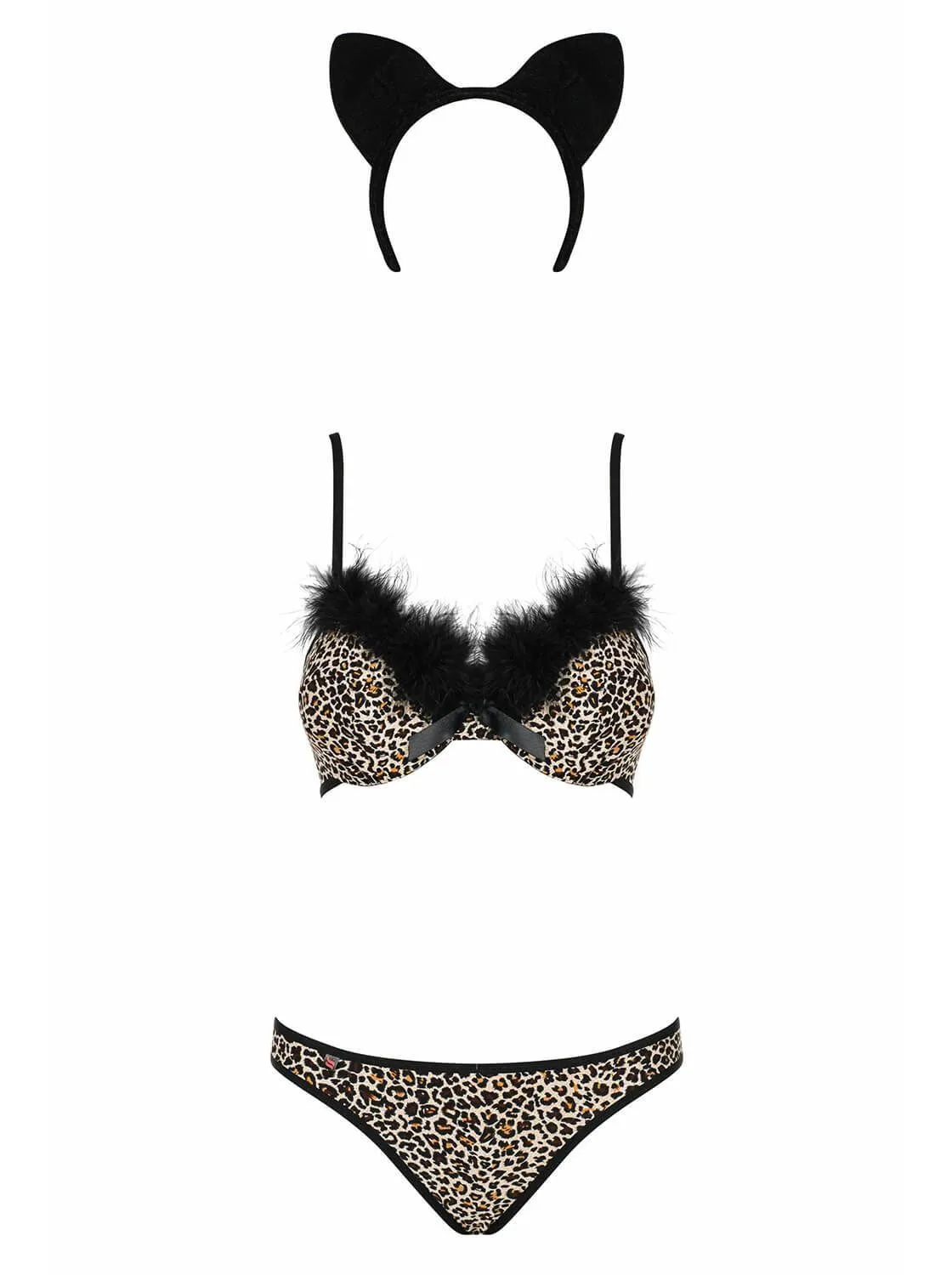 Эротическое комплект нижнего белья obsessive cheetia с хвостиком и ушками в Краснодаре