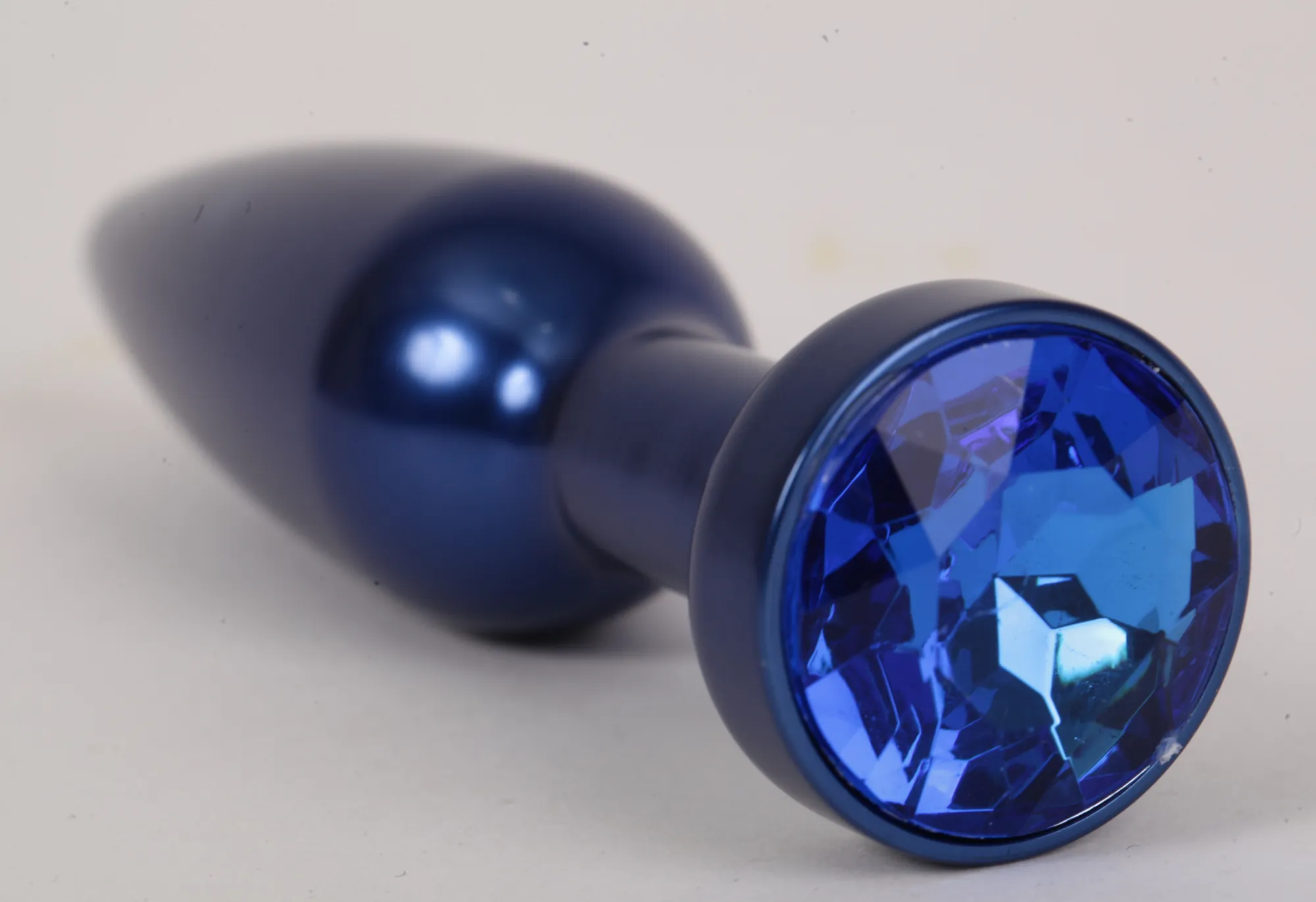 анальная пробка металл 11,2х2,9см  синяя с синим размер- l 47197-4-mm в Краснодаре