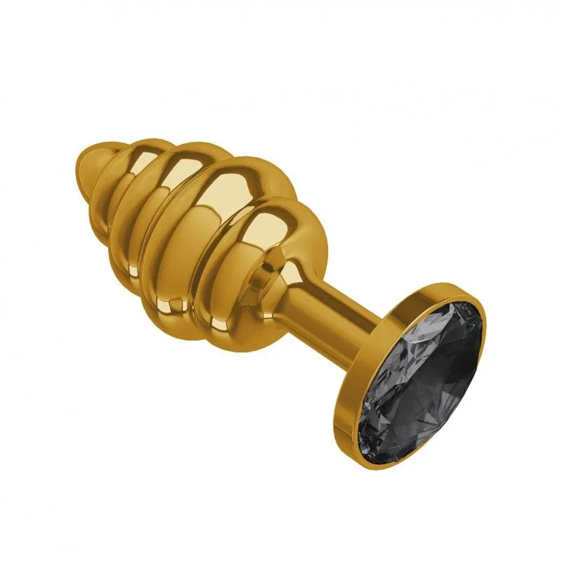 анальная втулка gold spiral с черным кристаллом в Краснодаре