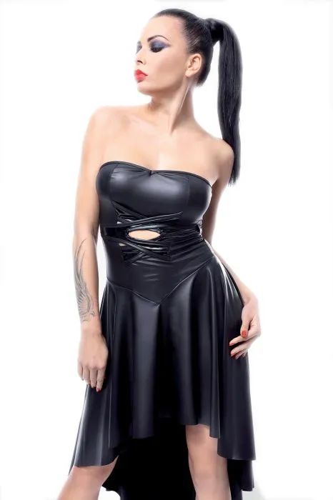 Эротическое платье с асимметричной юбкой и шнуровкой на спине demoniq demeter, черное в Краснодаре