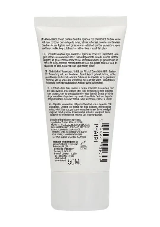 лубрикант на водной основе natural cbd, 50 мл в Краснодаре