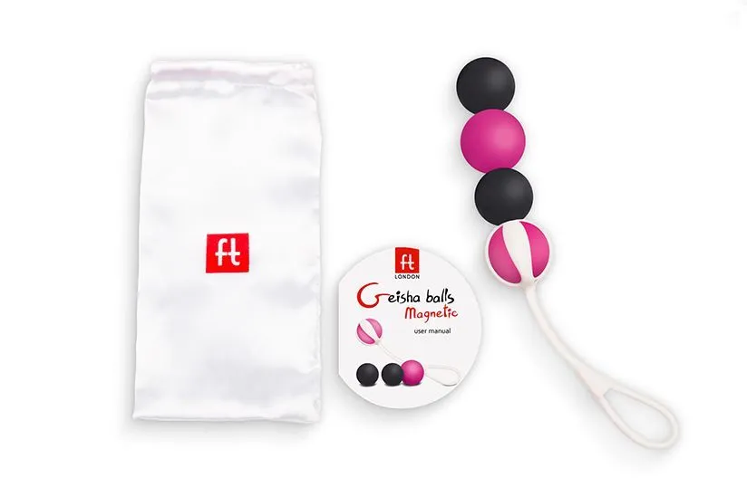 вагинальные шарики gvibe geisha balls magnetic, черно-розовые в Краснодаре