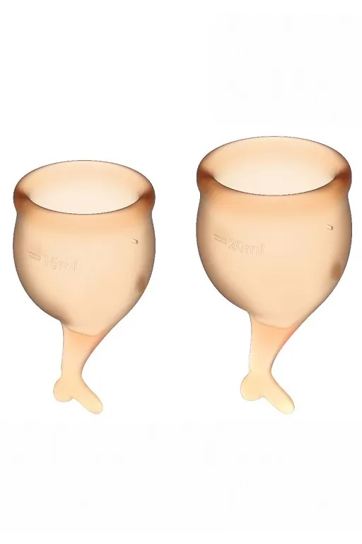 набор менструальных чаш satisfyer feel secure menstrual cup (orange) в Краснодаре