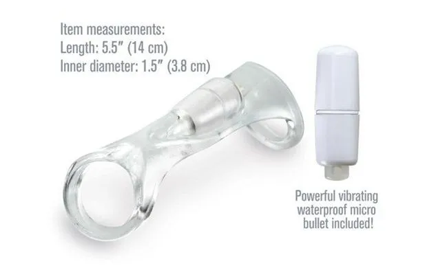 вибронасадка pipedream x-tensions vibrating cock sling, прозрачная в Краснодаре