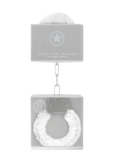 Металлические наручники с меховой обивкой Pleasure Handcuffs Furry