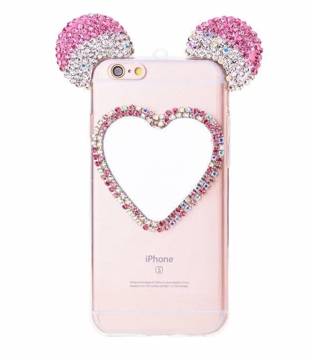чехол с зеркальцем на iphone 6-6s, розовый в Краснодаре