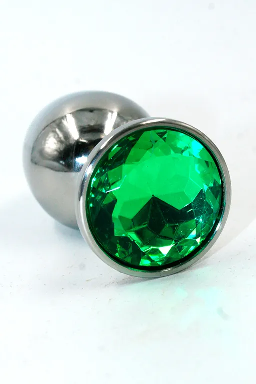 Анальная пробка "medium" нержавеющая сталь dark green