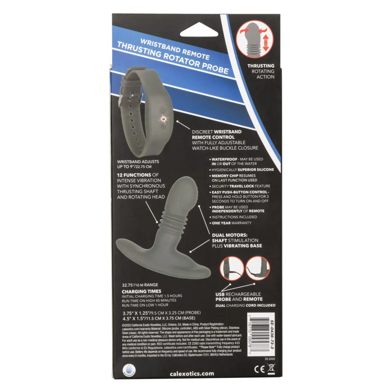 перезарежаемый анальный стимулятор thrusting rotator probe с функцией «поступательное движение» в Краснодаре