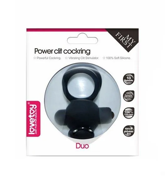 виброкольцо lovetoy power clit duo, черное в Краснодаре