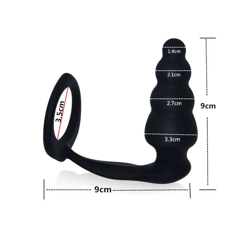 анальная пробка lovetoy combo master cockring plug, черная в Краснодаре