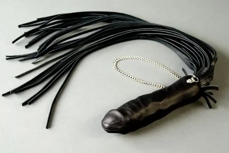 Флогер Подиум с ручкой-фаллосом, чёрный