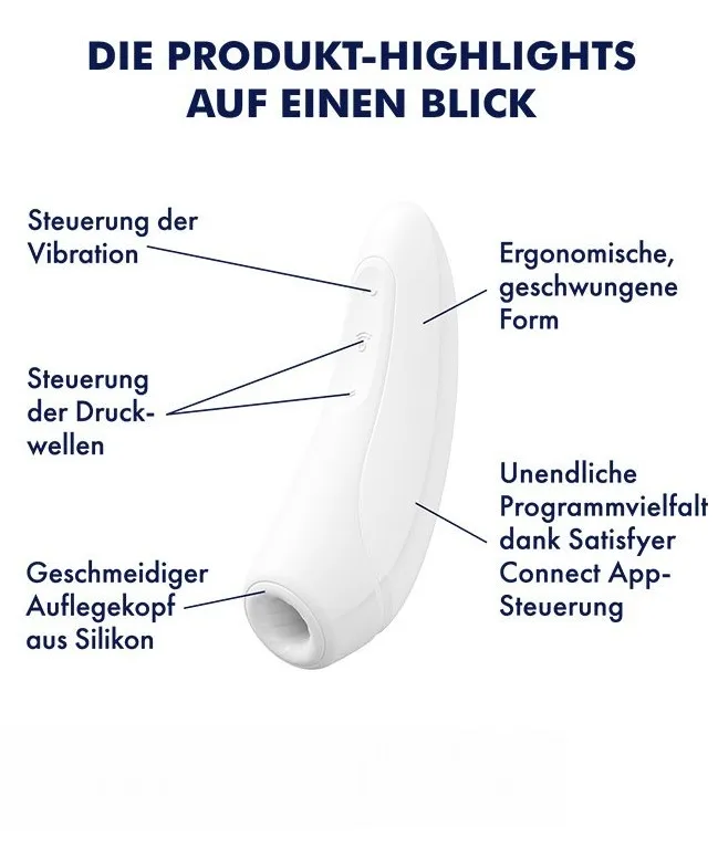вакуумно-волновой стимулятор satisfyer curvy 1+ с возможностью управления через приложение - белый в Краснодаре