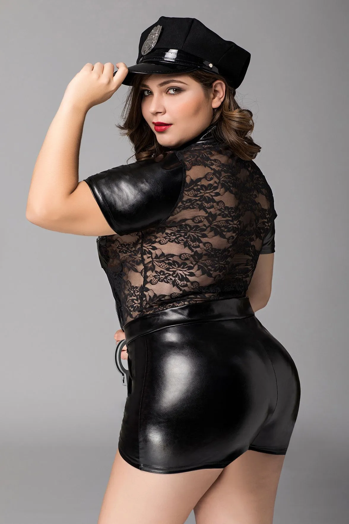 Эротическое костюм полицейской candy girl porsche (комбинезон, головной убор, наручники) черный, 2xl в Краснодаре