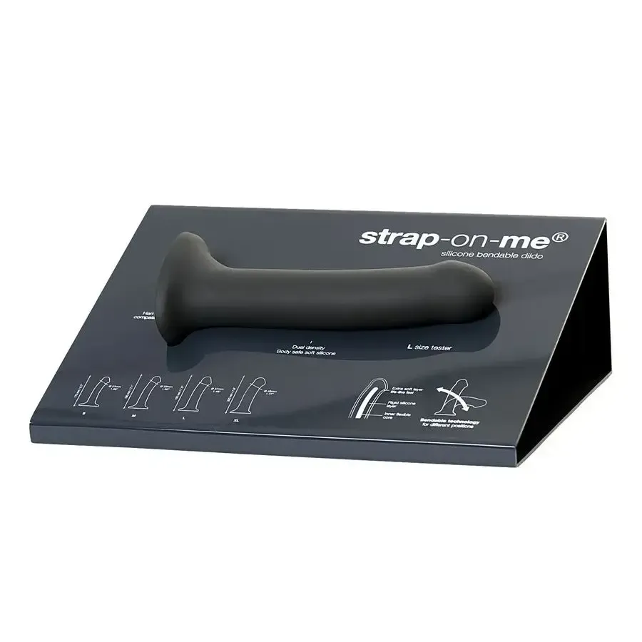 ремневой нереалистичный страпон на присоске strap-on-me, l, силикон, черный, 19 см + дисплей в Краснодаре