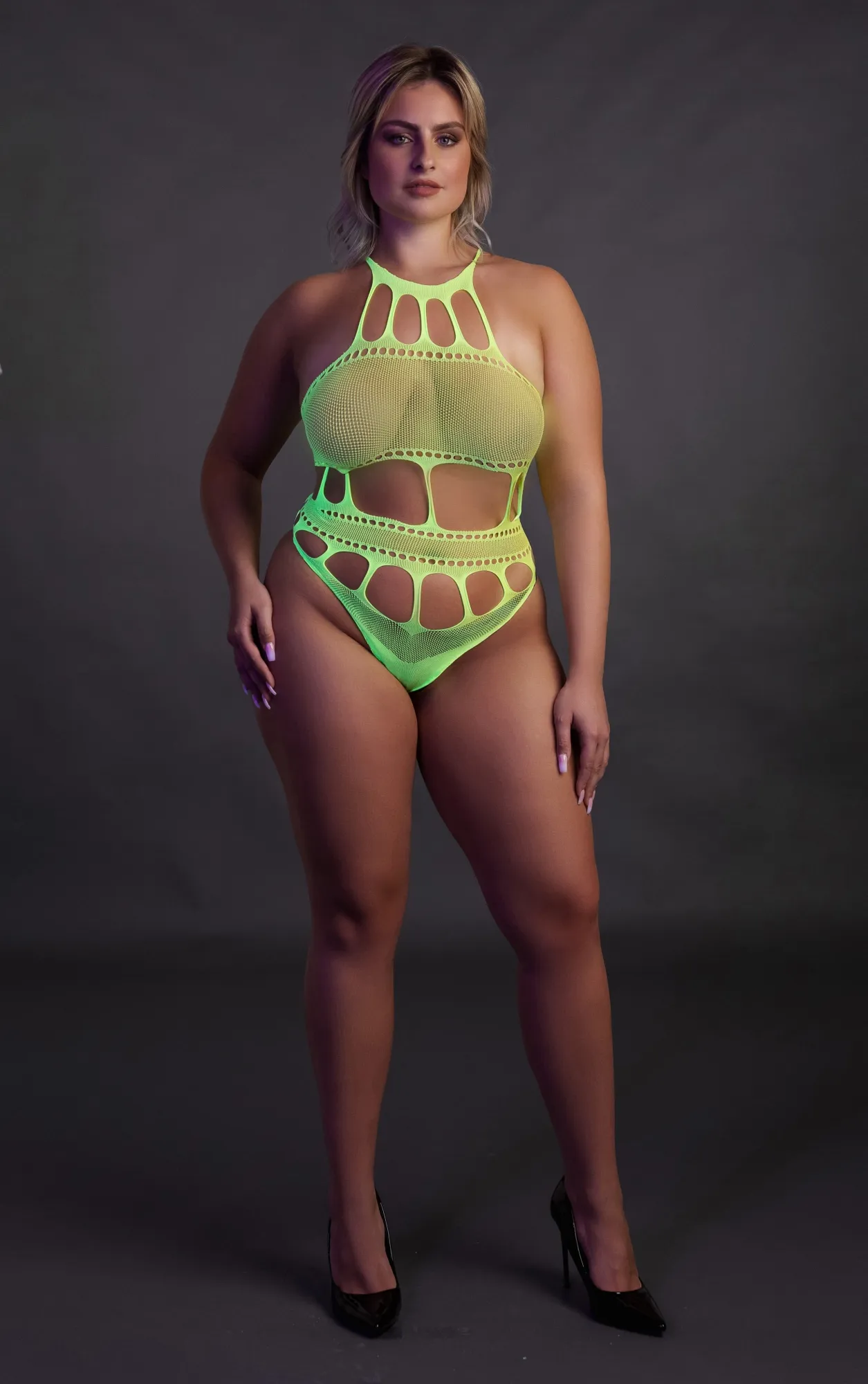 Эротическое боди with grecian neckline - neon green - xl/xxxxl в Краснодаре