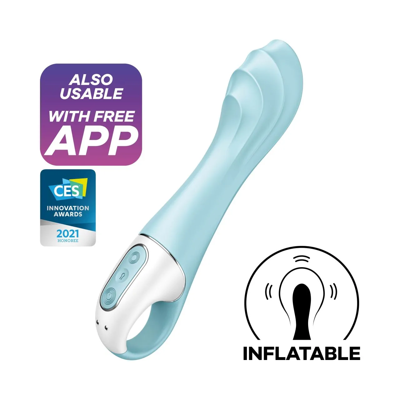 вибромассажер air pump vibrator 5 connect app (blue) в Краснодаре