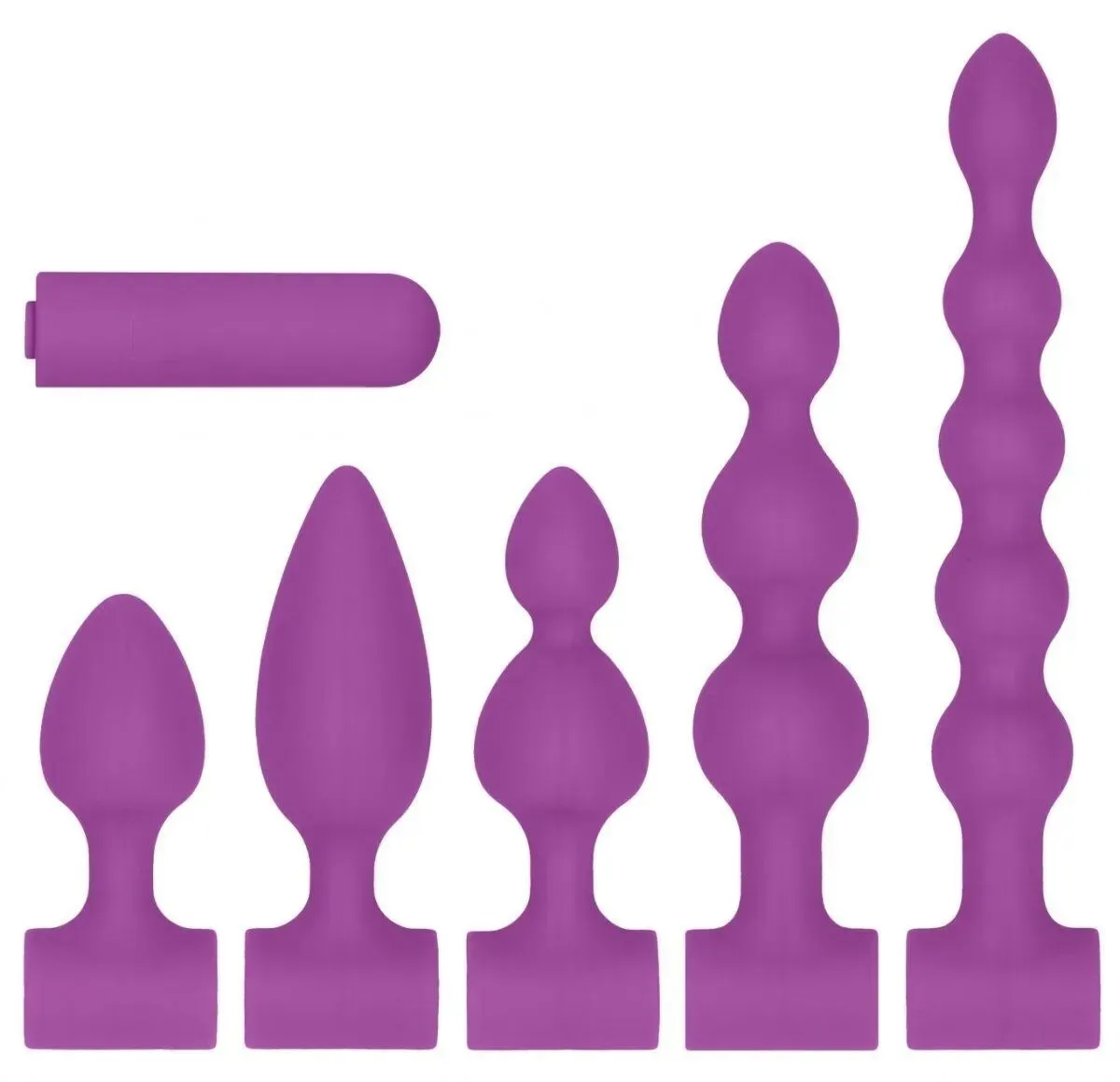 набор анальных стимуляторов shots media usb-rechargeable anal set, фиолетовый в Краснодаре