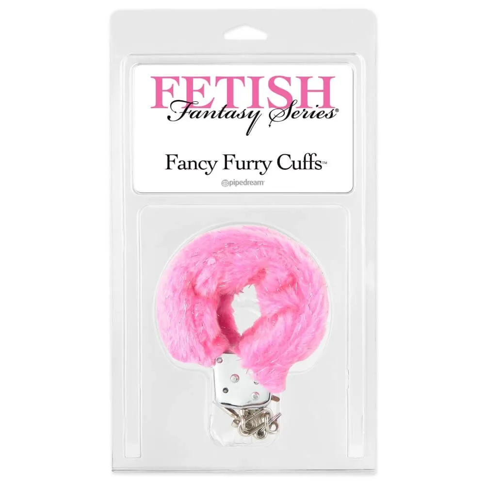 наручники декоративные с мехом pipedream fancy furry cuffs, розовые в Краснодаре