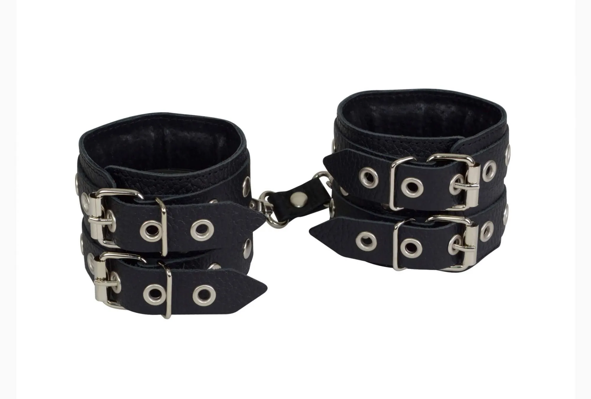 наручники декоративные кожаные sitabella с коротким ремешком, черные в Краснодаре