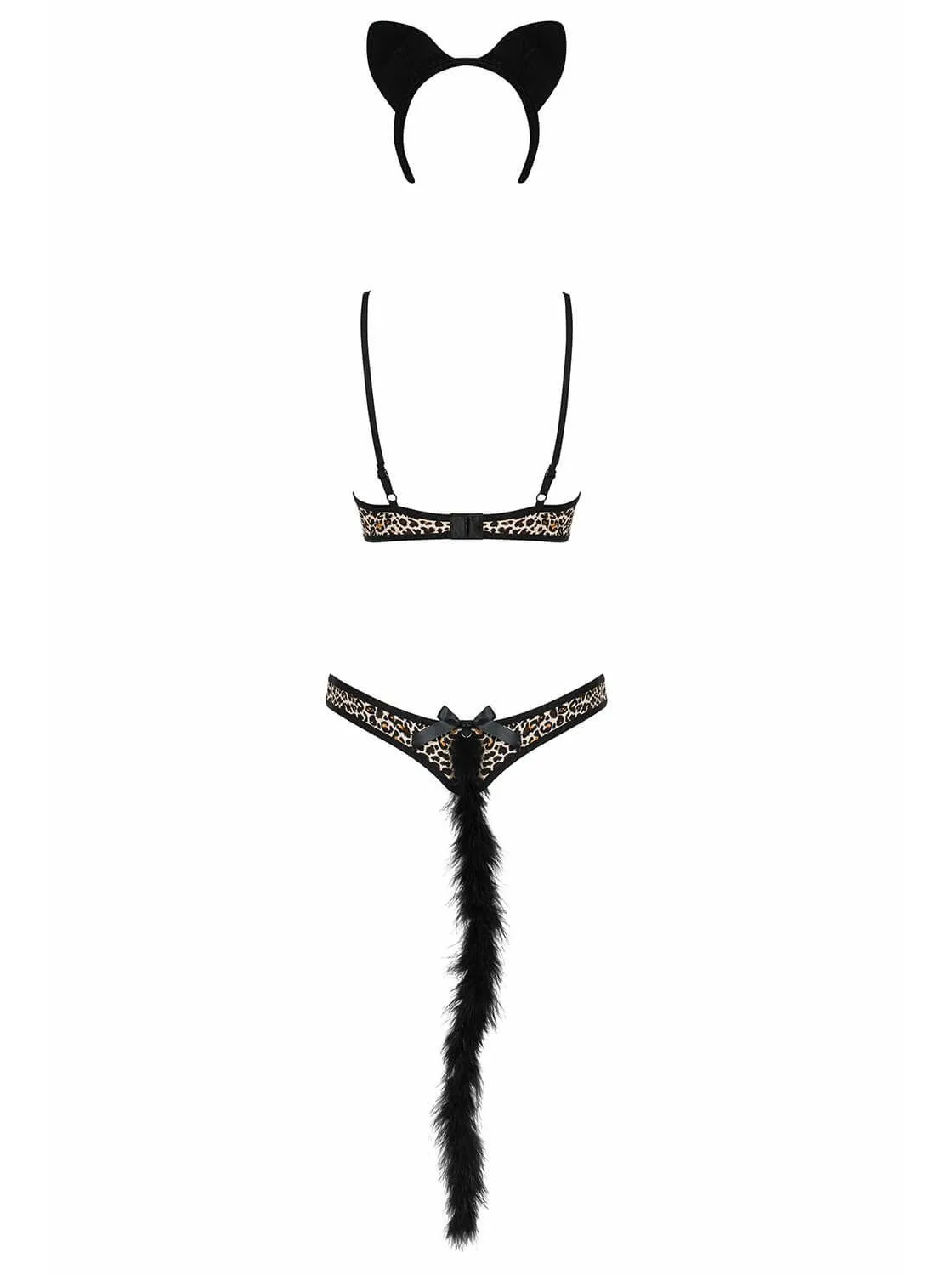 Эротическое комплект нижнего белья obsessive cheetia с хвостиком и ушками в Краснодаре