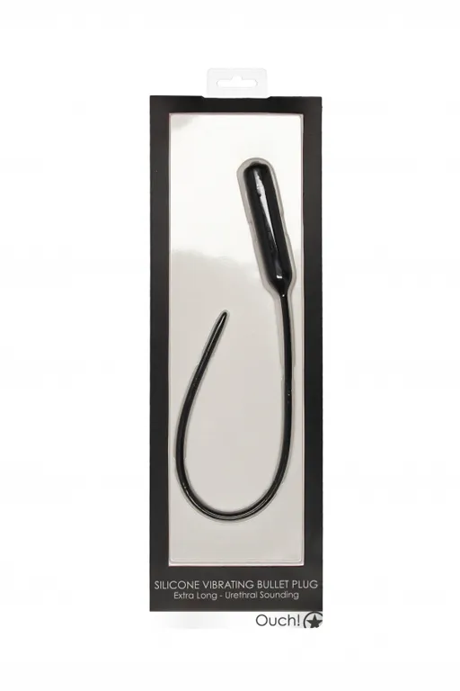 Стимулятор уретры с вибрацией Silcone Vibrating Bullet Plug Extra Long