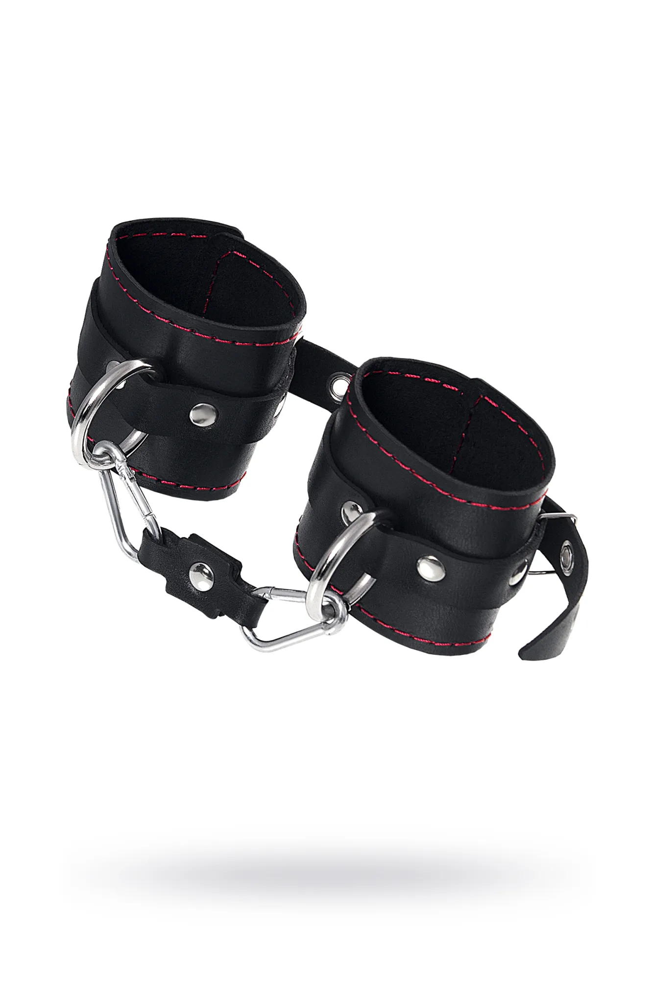 наручники pecado bdsm, однослойные с контрастной строчкой, натуральная кожа, черные в Краснодаре