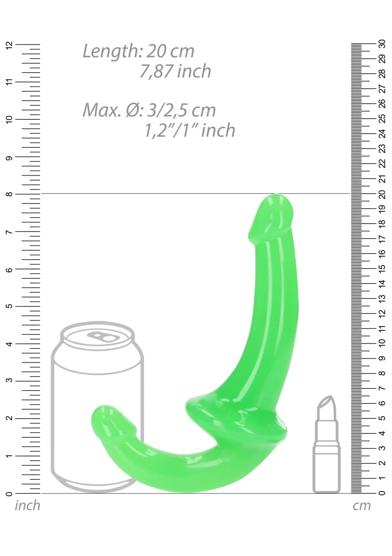 страпон безремневой люминисцентный - 13,5 см в Краснодаре