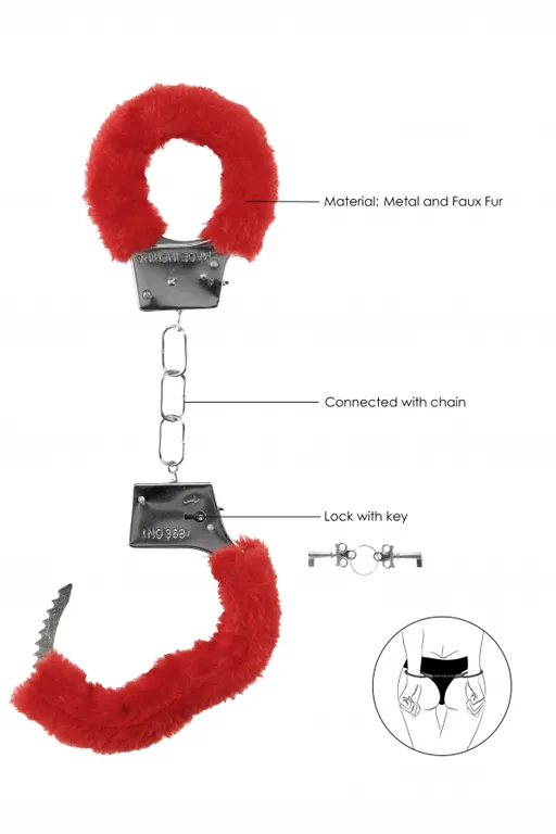 металлические наручники с меховой обивкой beginner's handcuffs furry в Краснодаре