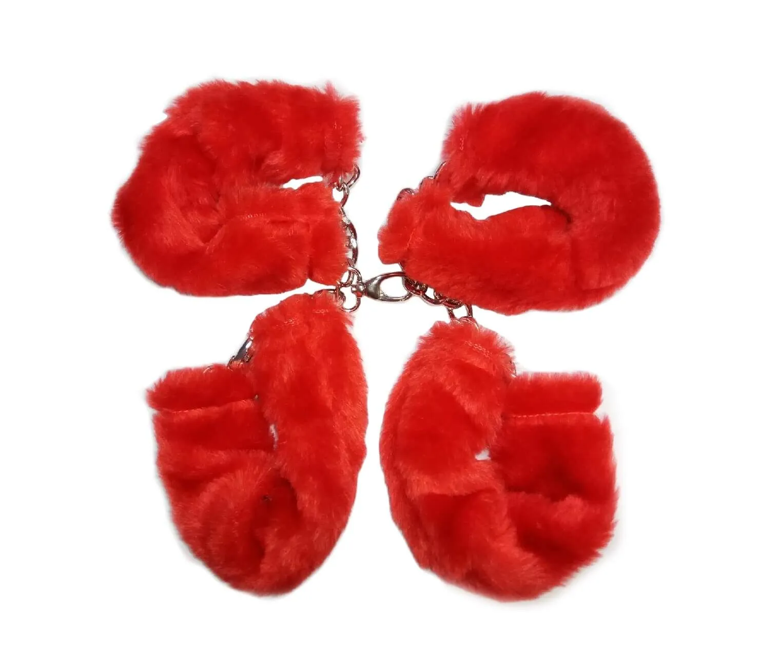 наручники и поножи декоративные i sexy меховое искушение, красные в Краснодаре