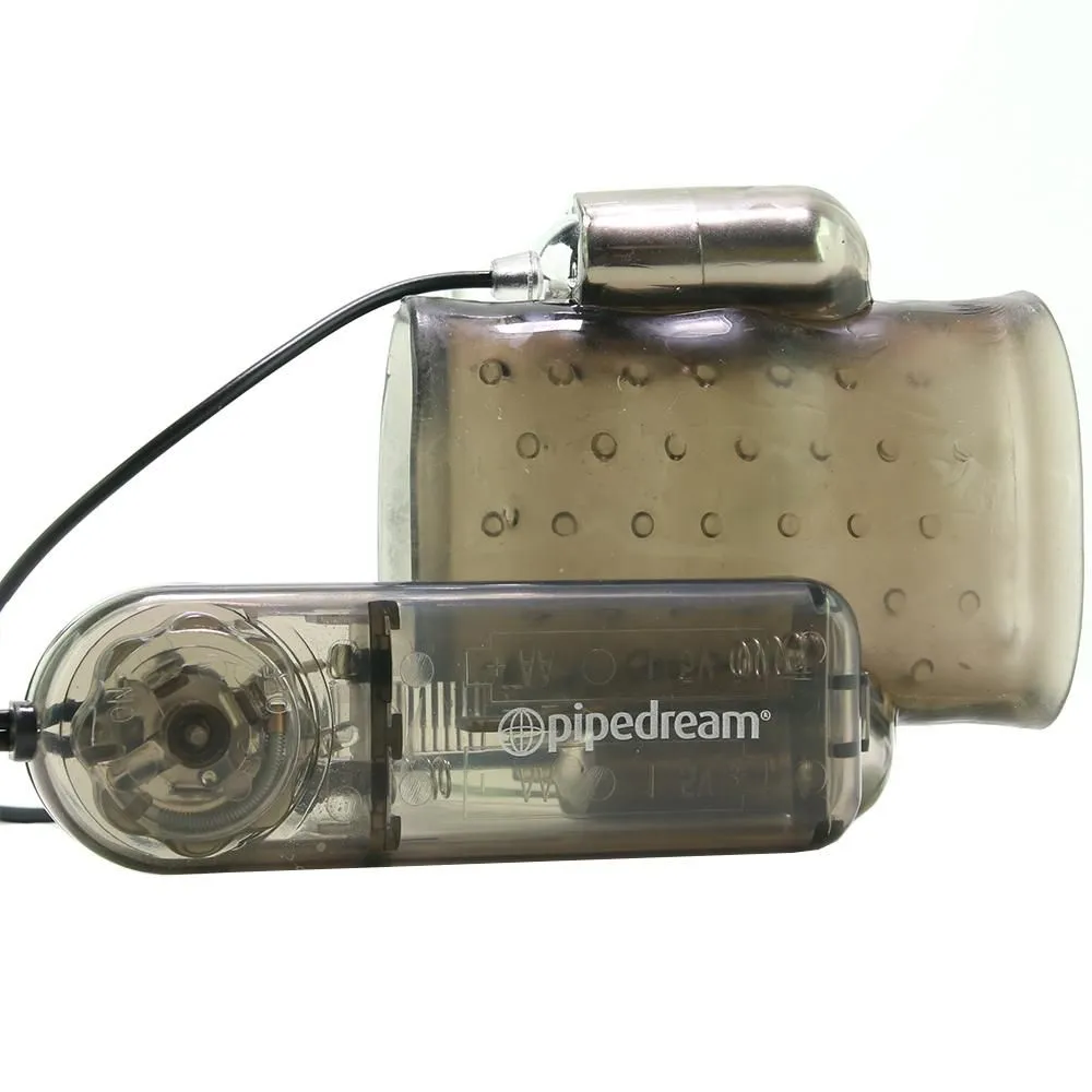 насадка с вибрацией pipedream dual vibrating penis sleeve, серая в Краснодаре