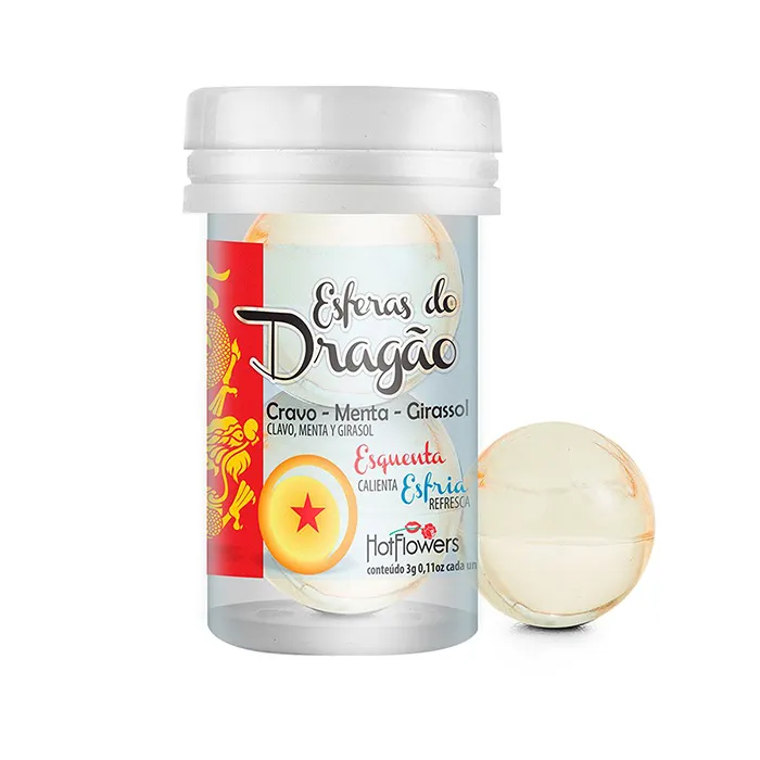 Лубрикант DRAGON BALL на масляной основе в виде 2-х шариков с охлаждающе-разогревающим эффектом