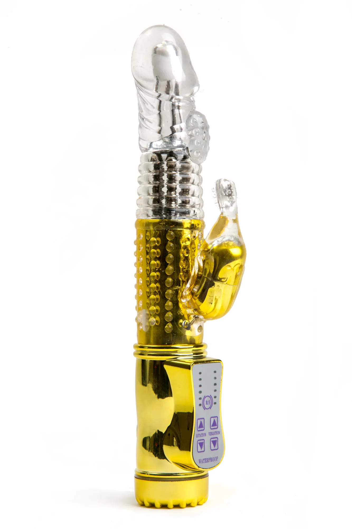 Виброкомпьютер золотой с 24 видами вибрации и ротации 47048-1MM