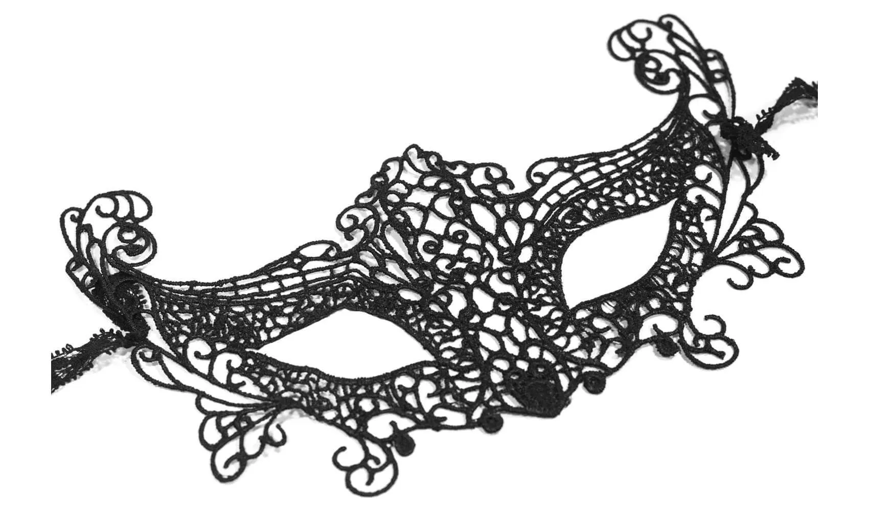 Эротическое маска кружевная широкая, черная в Краснодаре