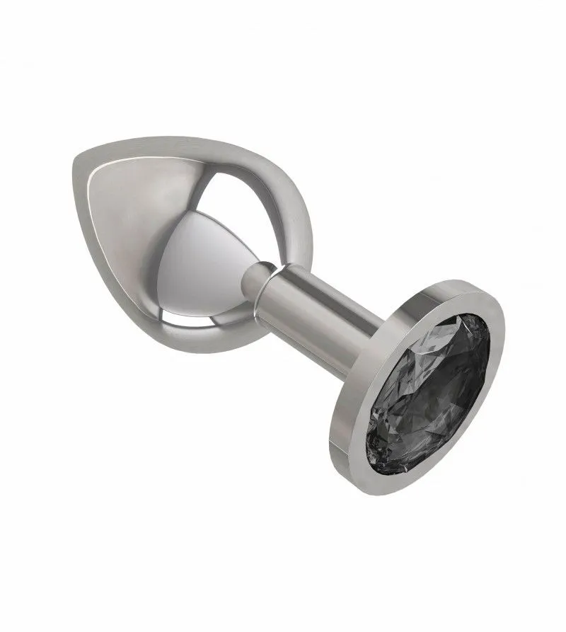 анальная втулка silver средняя c черным кристаллом в Краснодаре