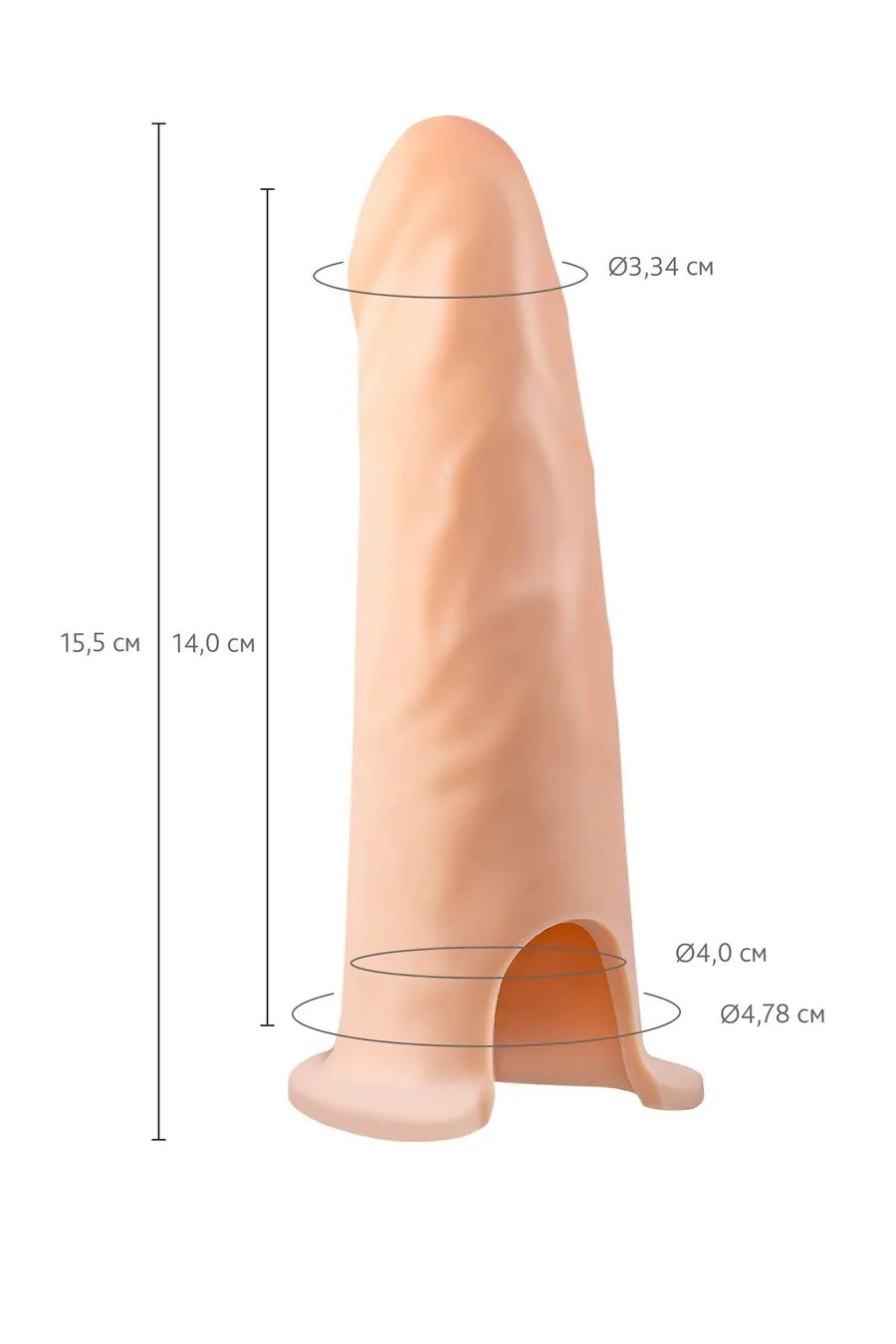 фаллопротез realstick strap-on oberon, tpe, телесный, 14 см в Краснодаре