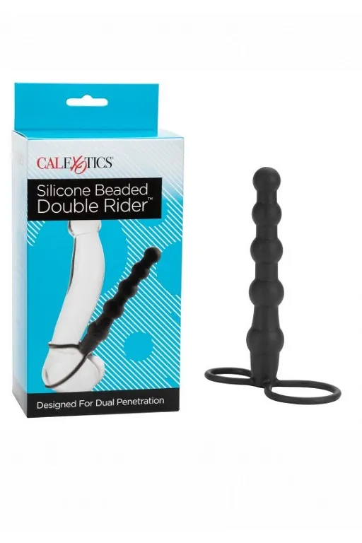 Страпон для двойного проникновения (пенетрейшен) Silicone Beaded Double Rider