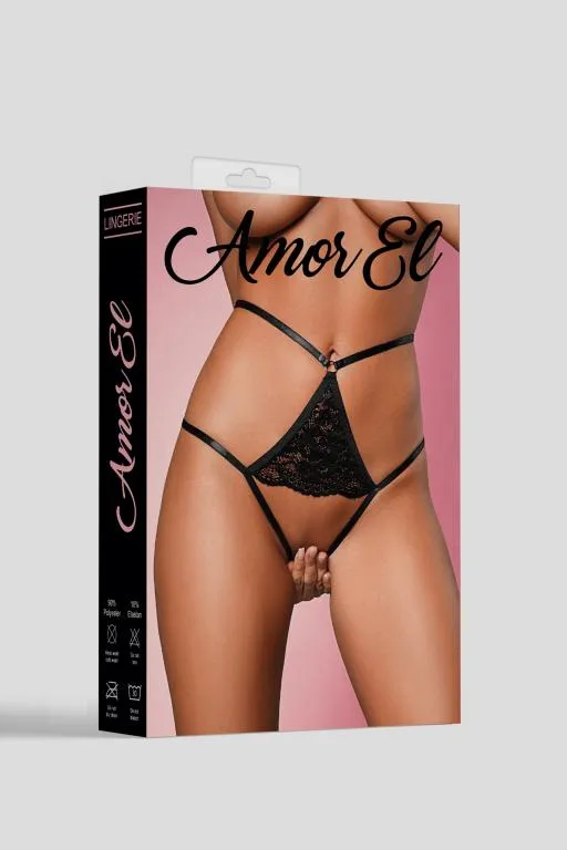 Эротическое откровенные трусики с доступом m black в Краснодаре