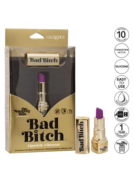 перезаряжаемый миниатюрный вибромассажер в виде помады naughty bits bad bitch lipstick в Краснодаре