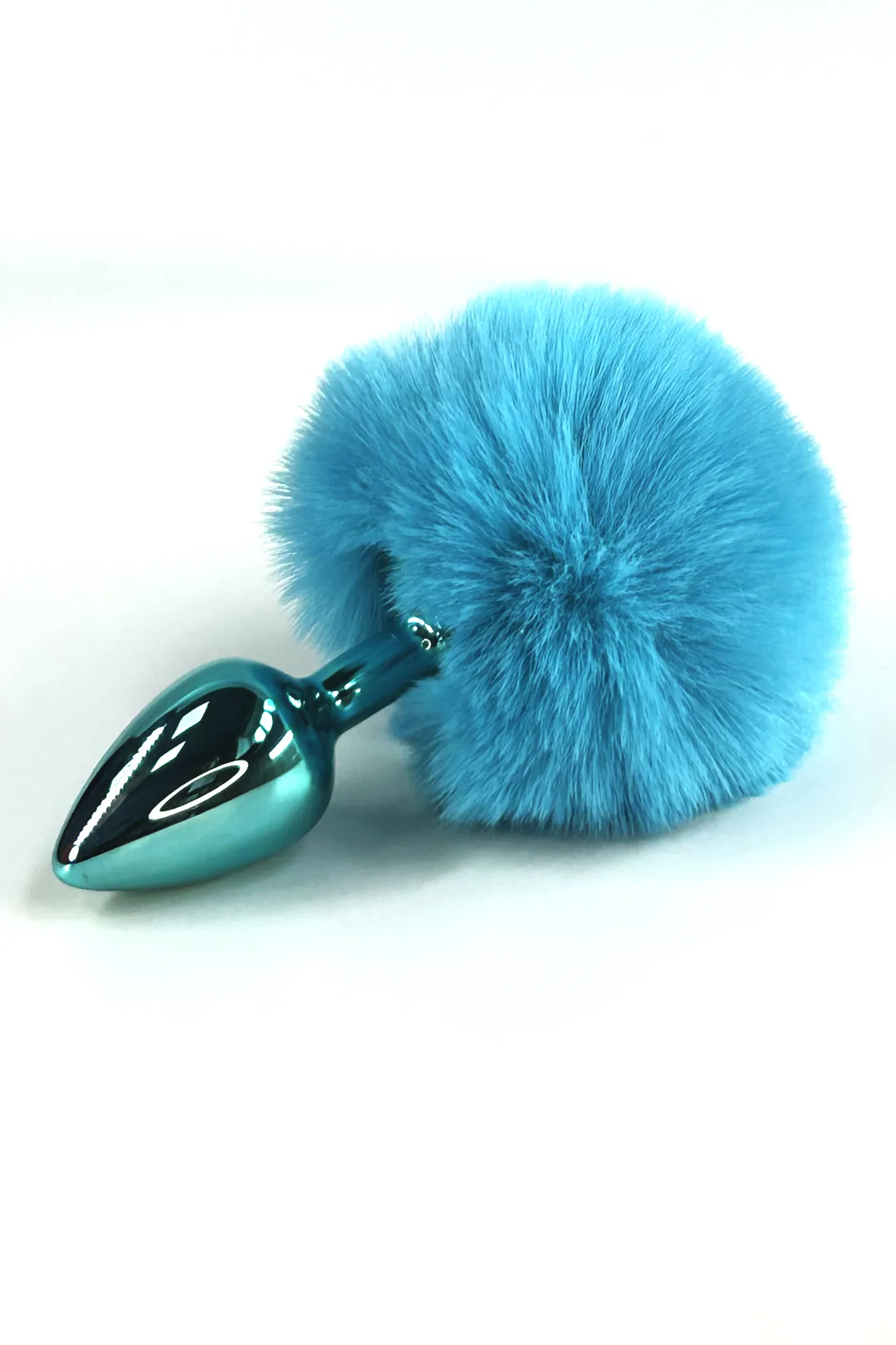 голубая анальная пробка с голубым заячьим хвостиком (small) в Краснодаре