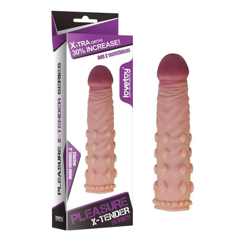 насадка удлиняющая lovetoy pleasure x-tender, телесная в Краснодаре