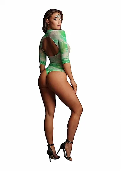 Эротическое боди с рукавами 3/4 и наклейкой - o/s в Краснодаре