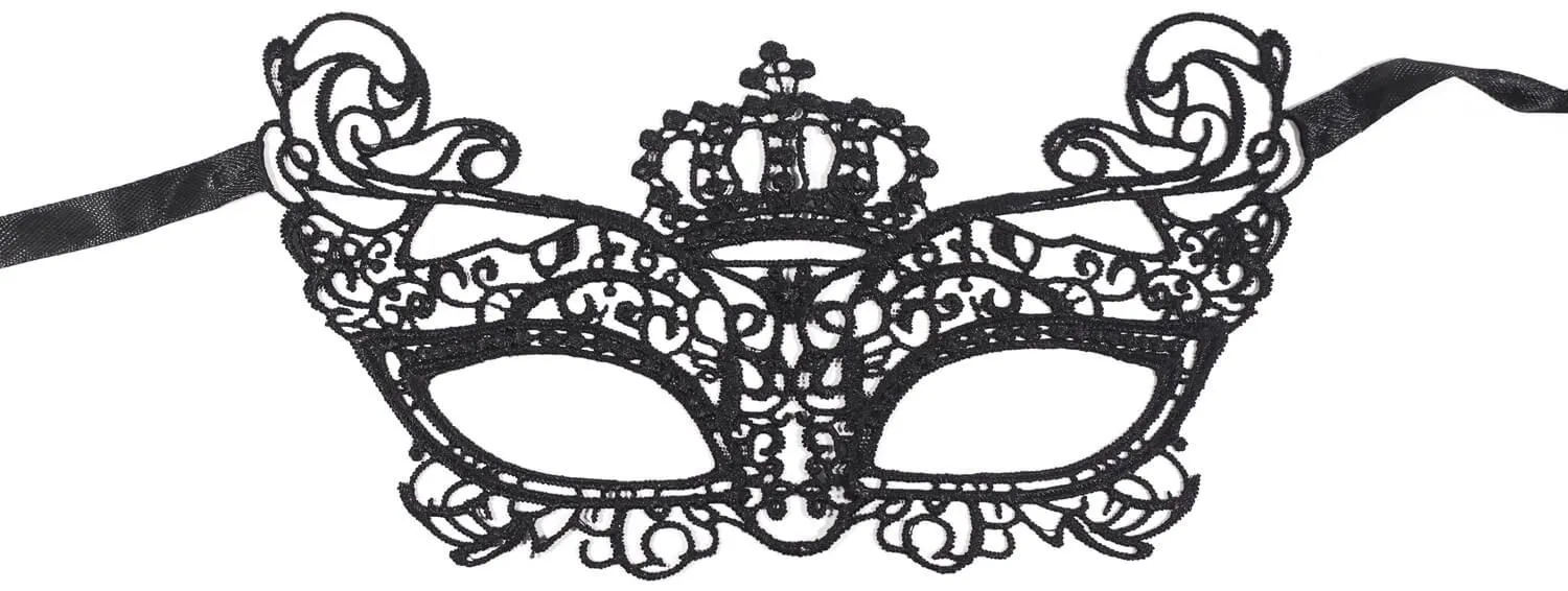 Эротическое маска кружевная корона, черная в Краснодаре