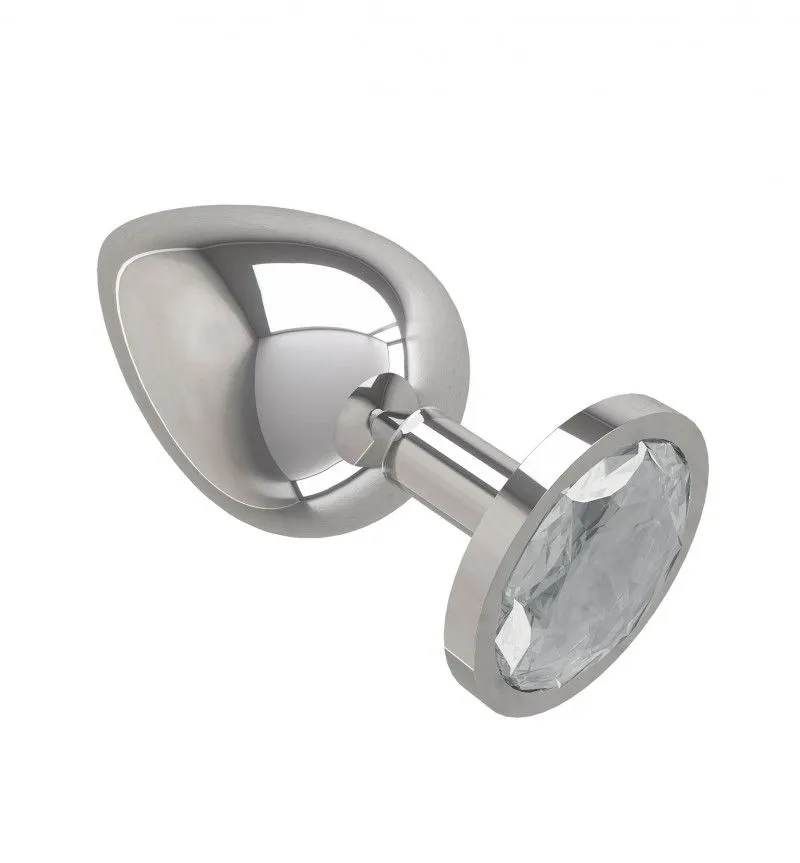 анальная втулка silver большая с прозрачным кристаллом в Краснодаре