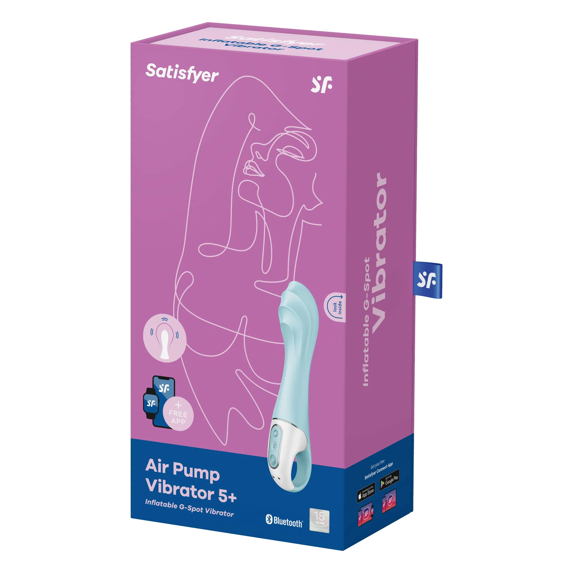 Вибромассажер Air Pump Vibrator 5 Connect App (blue)
